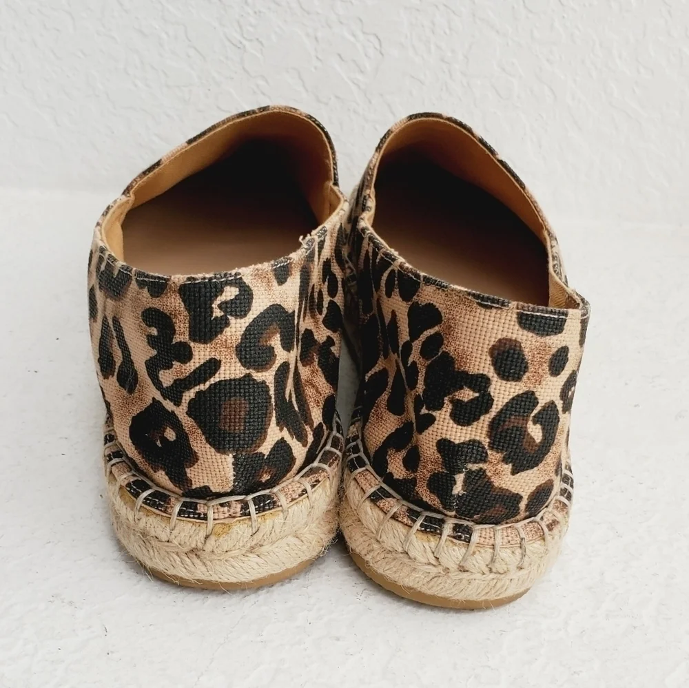 AQUA Women's Beau Espadrille Leopard Fabric Shoes